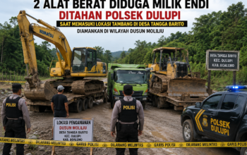 Dua Alat Berat Diduga Milik Endi Diamankan Polsek Dulupi Saat Masuk Lokasi Tambang di Boalemo